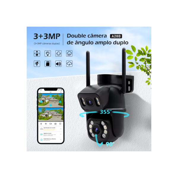 cameras vigilância wifi，monitor，camera de segurança prova d água，ICSEE,Câmera IP Sem Fio de Segurança Externa HD 3MP,COIBEU