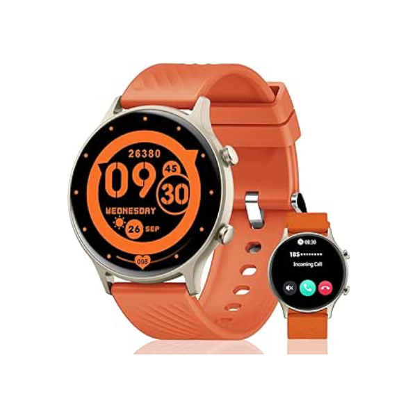 PEJE Relógio inteligente, Smartwatches de 1,39” para homens e mulheres, (atende/faz chamadas), relógio de fitness à prova d'água IP67, Smartwatch para Android iOS (Laranja)