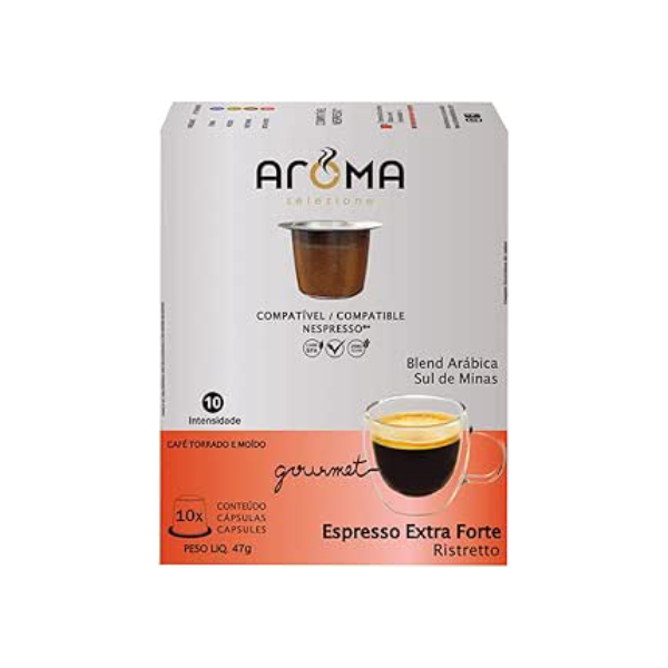 Aroma Selezione Cápsulas De Café Espresso Extra Forte Aroma Compatível Com Nespresso Contém 10 Cápsulas