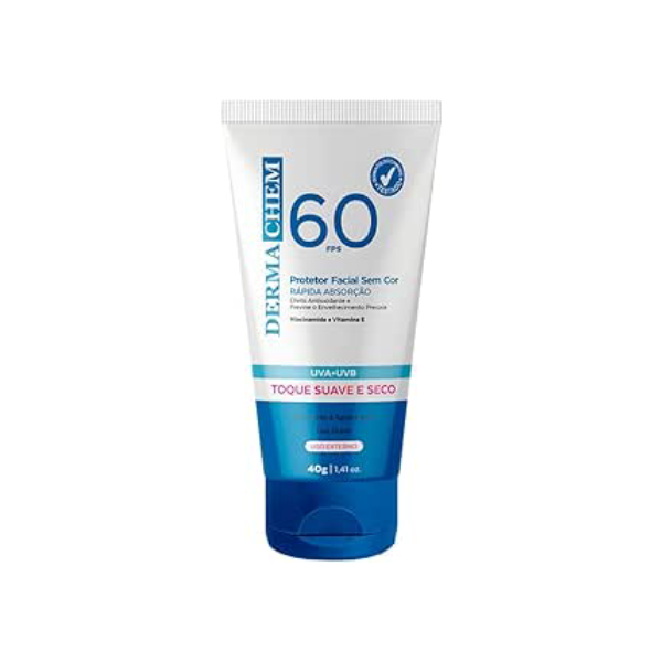 Dermachem Protetor Solar Rosto Fps 60 Sem Cor 40G