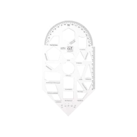 Regua Plastica geometrica x 10 unidades, Waleu 10340001, Multicor