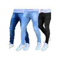 Kit 3 Calça Jeans Skinny Masculina Com Lycra Estica Muito Nf