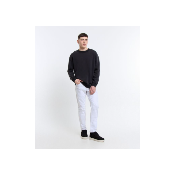 Calça Skinny Básica em Sarja com Elastano e Bolsos Branco