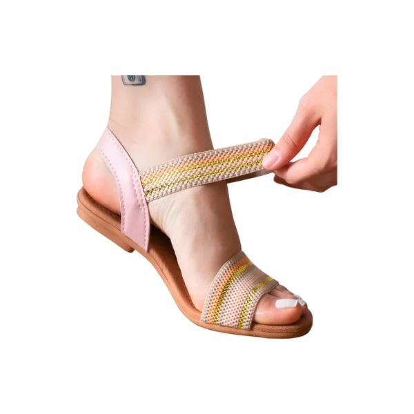 Sandália Feminina Elástico Confortavel Rasteira Leve Moda