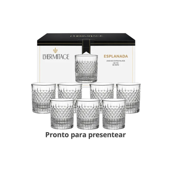 Jogo De 6 Copos Baixos Em Vidro Esplanada 330ml A9,3cm