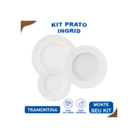 Aparelho de Jantar Ingrid Tramontina Jogo de Pratos Raso, Fundo e Sobremesa com Opções de Kits