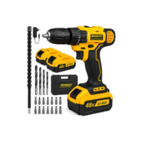 Parafusadeira Furadeira Sem Fio 48 2 Baterias 340w C/brocas - Preto