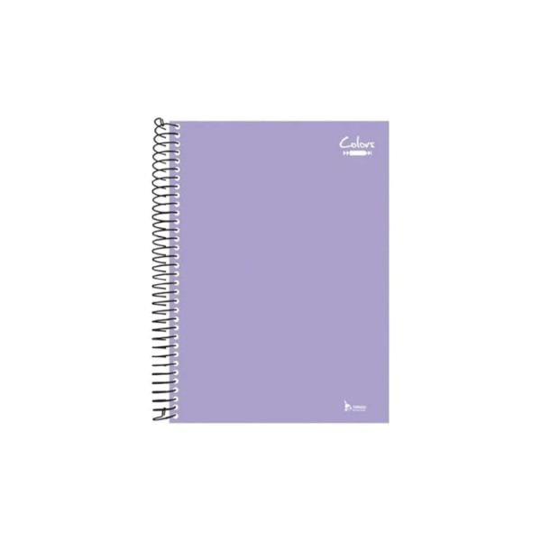 Caderno 10 matérias 200 folhas Lilás Linha Colors Tamoio