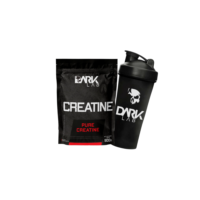 Kit Creatina Monohidratada Pura Refil 500g 100% Pura + Coqueteleira Caveira 700ml - Dark Lab