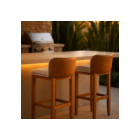 Kit 2 Banquetas Alta Balcão Bancada Cozinha Bistrô Onix Em Linho Courino