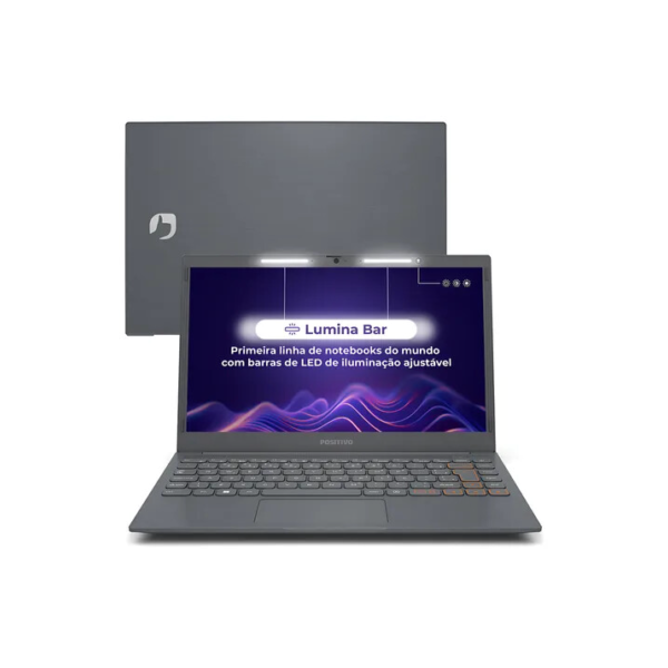 Notebook Positivo Vision C14 Lumina Bar Celeron 8gb 256gb Emmc Tela 14 Polegadas Hd Antirreflexo Linux Tecla Link - Cinza
