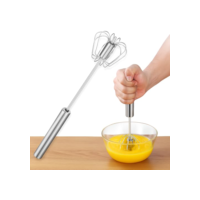 Batedor Manual de Ovos Inox - Fouet de Cozinha Resistente e Leve para Misturar Massas, Claras e Receitas - Utensílio Culinário Prático 30 cm