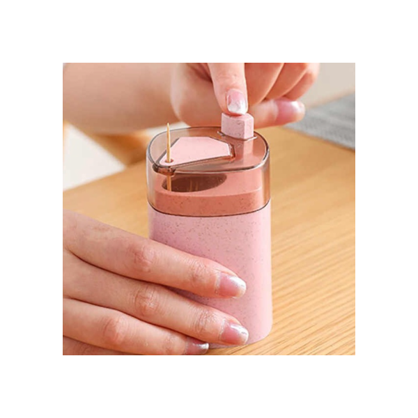 Paliteiro Automático Porta Palitos Rosa OU Cinza Moderno Plastico