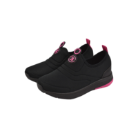 Kidstep Tenis Escolar Infantil Calce Fácil K Feminino Preto com Pink 28 ao 36