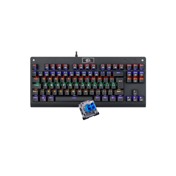 Teclado Mecânico Redragon Dark Avenger Preto Iluminação Rainbow Switch Marrom K568R