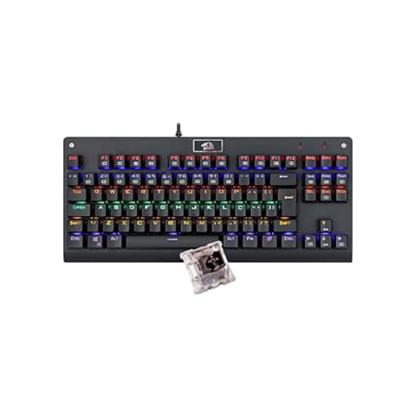 Teclado Mecânico Redragon Dark Avenger Preto Iluminação Rainbow Switch Marrom K568R