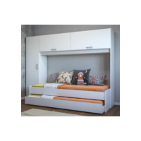 Bicama com Guarda-Roupa/Roupeiro para colchão 88 x 188 cm Multimóveis Branca