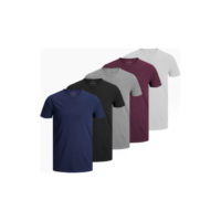 Kit 5 Camisetas Masculinas Slim Fit  Básicas Algodão Premium