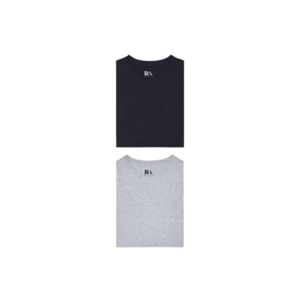 Kit 2 Camisetas Básicas Reserva - Cinza+Preto