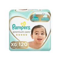 Fralda Descartável Pampers Premium Care – Tamanho XG, 120 Unidades – Proteção Suave com ajuste flexível e respirável, Ajuda a Prevenir Assaduras em seu Bebê, com Loção Hipoalergênica