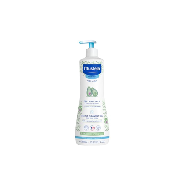 Mustela Gel Lavante Suave 750ml - Sabonete Líquido Corpo e Cabelo Infantil - 93% de Ingredientes de Origem Natural - Seguro Desde o Nascimento