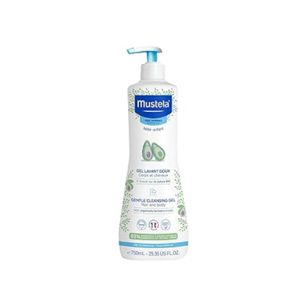 Mustela Gel Lavante Suave 750ml - Sabonete Líquido Corpo e Cabelo Infantil - 93% de Ingredientes de Origem Natural - Seguro Desde o Nascimento