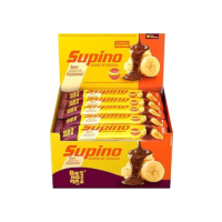 Banana Brasil Barra De Frutas Supino Zero Banana Com Cobertura Chocolate Ao Leite Com 20 Unidades De 24 G