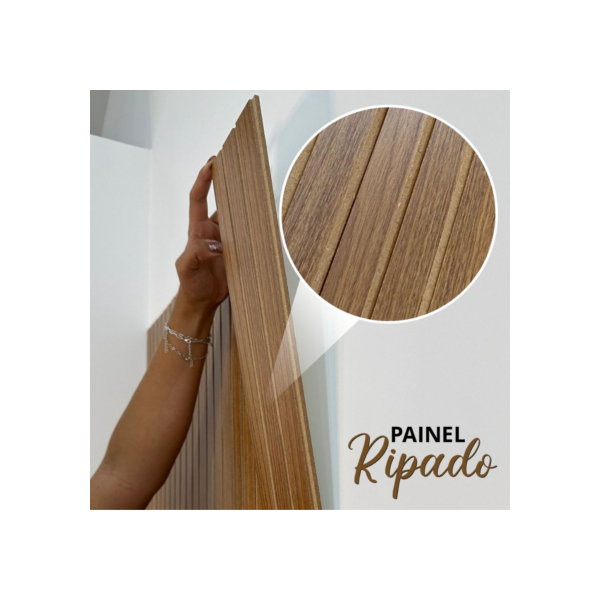 Kit 10 Revestimentos Ripados Placa Painel decorativo MDF 50x11 cm