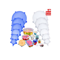 Kit 6 Tampas Panela Silicone Universal Reutilizável Elástica Tampas Silicone Cozinha Geladeira