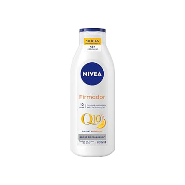 NIVEA Loção Hidratante Firmador Q10 + Vitamina C Todos os Tipos de Pele 200ml - Sua pele com mais firmeza e mais elasticidade em 10 dias, ainda hidratada e cheia de brilho, livre de flacidez