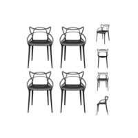 Conjunto 4 Cadeira Berrini Empilhável Casa Decoração