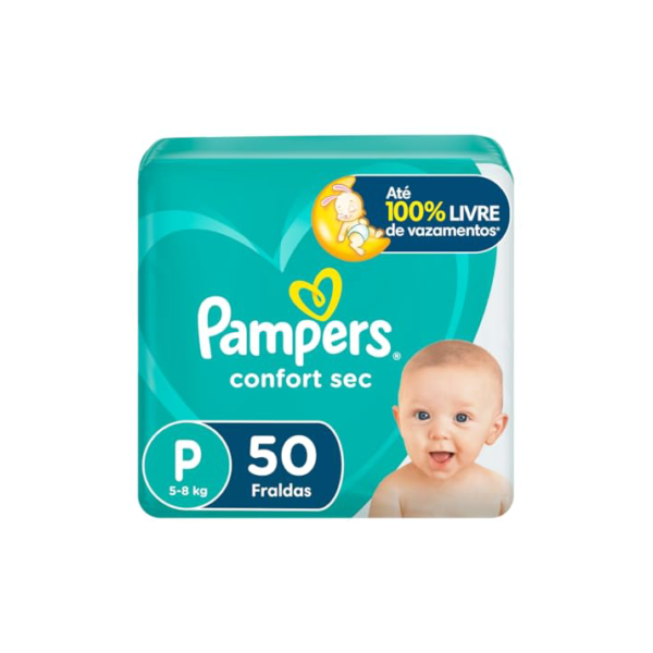 Fralda Pampers Confort Sec P 50 unidades