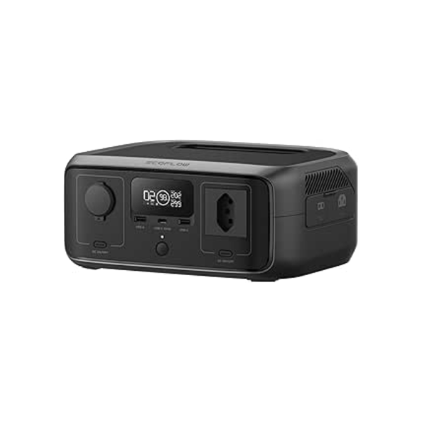 EF ECOFLOW Estação de Energia Portátil RIVER 3, Bateria LiFePO4 230Wh, Saída AC 300W até 600W, UPS <20ms, Carregamento Rápido de 1H, Gerador Solar para Uso em Externos/Acampamento/Casa(Tomada BR 120V)