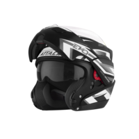 Capacete Escamoteavel Modular Pro Tork Attack Evo Brilhante Fechado Viseira Interna Fumê Articulado