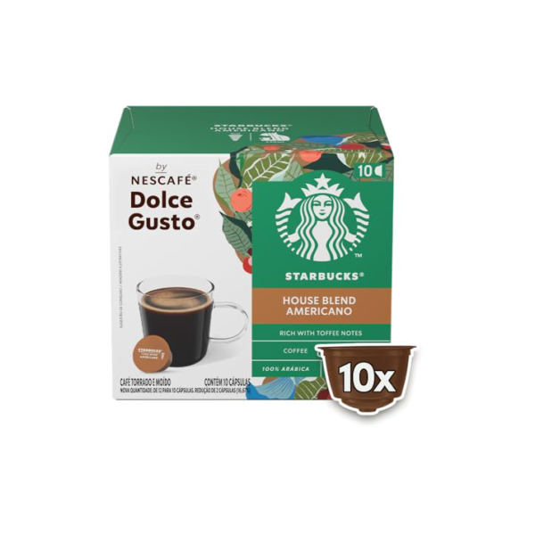 Café em Cápsula Torrado e Moído House Blend Americano Starbucks Caixa 85g 10 Unidades