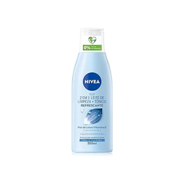 NIVEA Loção 2 em 1 200ml - Leite de Limpeza e Tônico - Remove as impurezas, inclusive resíduos de maquiagem e poluição, tonifica profundamente e deixa a pele mais saudável - Cuidado facial