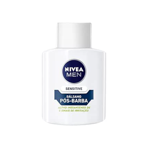 NIVEA MEN Bálsamo Pós-Barba Sensitive - Para peles sensíveis, alivia a irritação causada pelo barbear, com extrato de camomila e vitamina E, textura que suaviza a pele, sem álcool - 100ml