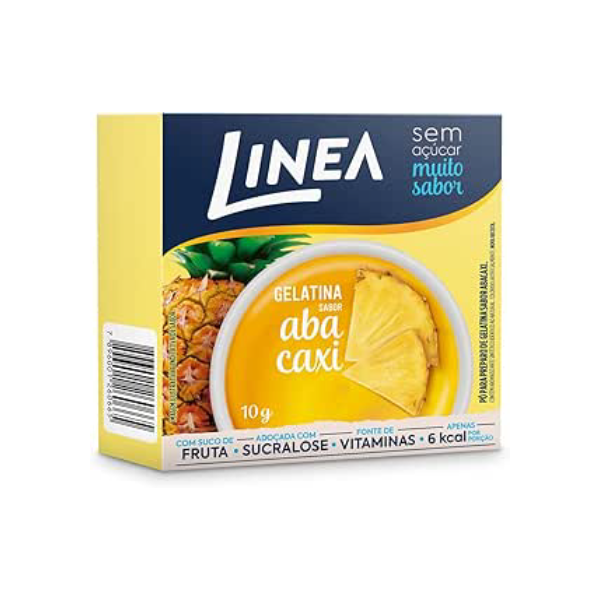Gelatina Sabor Abacaxi, Linea, 10 g, 24 Unidades