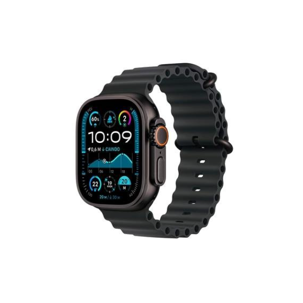 Apple Watch Ultra 2 GPS + Cellular, Caixa Preta de Titânio de 49 mm, Pulseira Oceano Preta - MX4P3BE/A