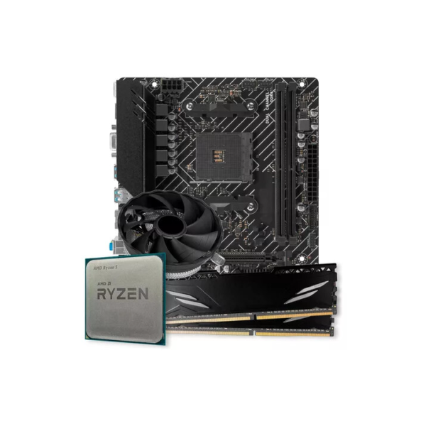 Kit Upgrade Gamer Amd Ryzen 5 5500 + A520m + 16gb Ddr4 Cor Preto