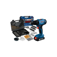 Furadeira Parafusadeira De Impacto 18v Bateria Bosch Gsb 183li + Jogo De Brocas Bits Profissional 103 Peças