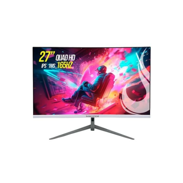 Monitor Gamer Rise Mode 27" 2K Curvo, 165hz, 1ms, IPS, Branco, HDMI e DisplayPort, sRGB 99%, Suporte Vesa - RM-MOG-27C1652K-W