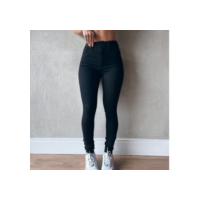 Calça Jeans Preta Skinny Feminina Cós Alto Levanta Bumbum Com Lycra