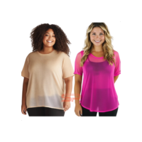 Kit Blusa Tule Feminina Academia Transparente Moda Fitness
