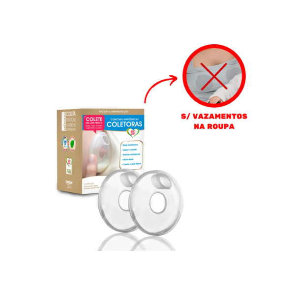 2x Concha Coletor de Leite Materno Absorvente Pós Parto Protetor de Seio Rosquinha Amamentação