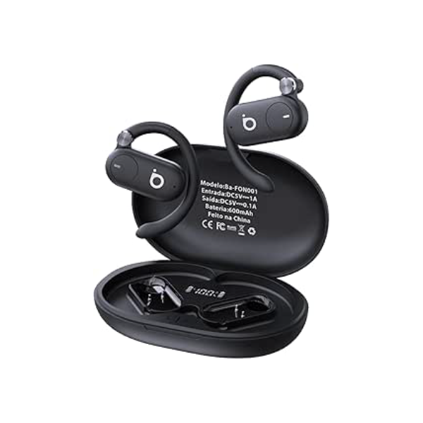 Fones de Ouvido Sem Fio, Basike D91, Bluetooth V5.4, Fone de Ouvido Estéreo Hi-Fi, Tela de LED, Suporta Chamadas de Voz, 100 Horas em Standby Para Corrida e Exercícios ao Ar Livre (Preto)