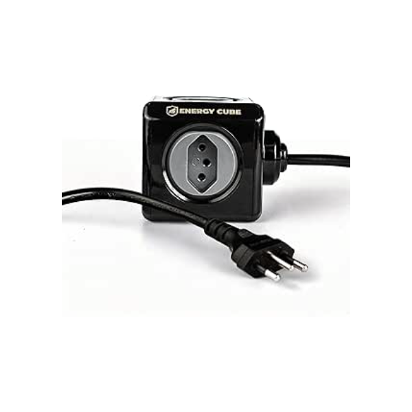 Gshield Adaptador Energy Cube Bivolt Filtro de Linha Multiplicador de Tomadas 10A com Proteção de Sobretensão, Certificado INMETRO "2 Anos de Garantia", Preto (4 Tomadas + USB A + Tipo C + Cabo 1,5m)
