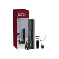 Kit Abridor de Vinho elétrico Pilha Preto