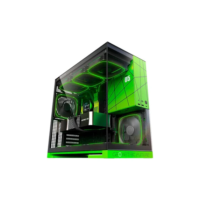 Gabinete Gamer Geometric Future Model 5 Preto E Verde Nvidia Style Edição Limitada 5 Fans