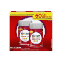 Centrum Essencial Multivitamínico Diário, com Complexo B, Vitamina D, e Magnesio, 2 Frascos com 30 Comprimidos cada